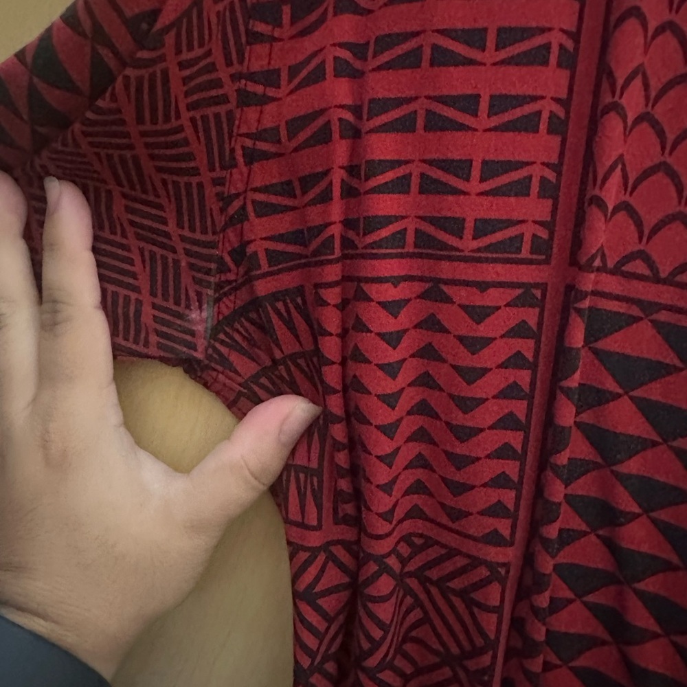 Men's Red Geometric Pattern Button Down Shirt - image 3